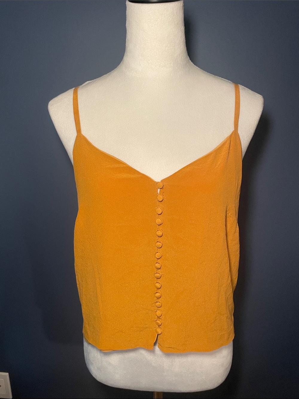 Madewell Silk Button-Front Cami Top